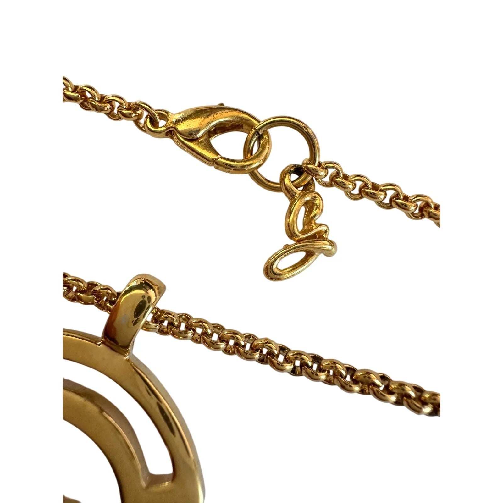 Givenchy Vintage G Outline Necklace - 29" Chain - Givenchy - Pendant with Necklace - A+ Stuff