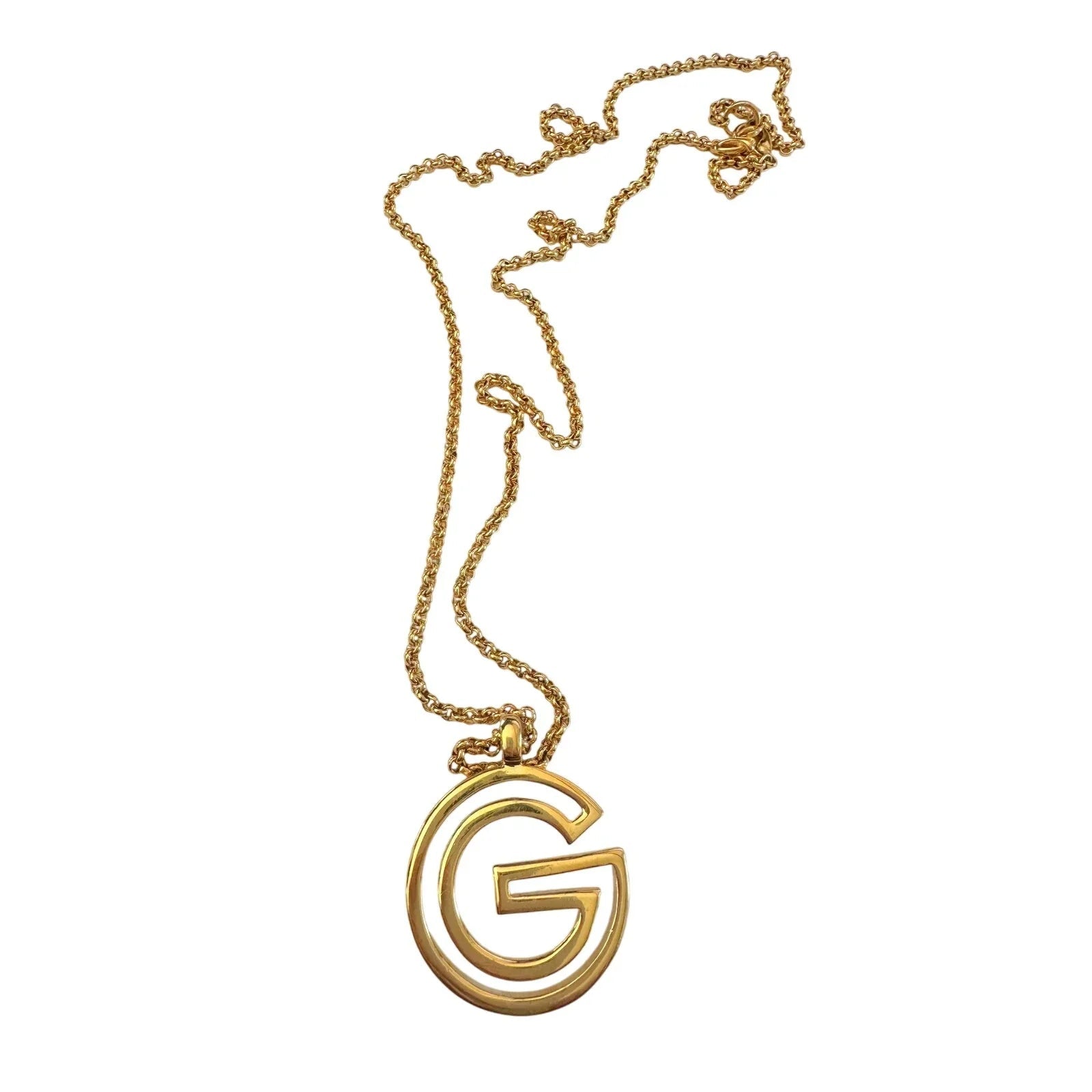 Givenchy Vintage G Outline Necklace - 29" Chain - Givenchy - Pendant with Necklace - A+ Stuff