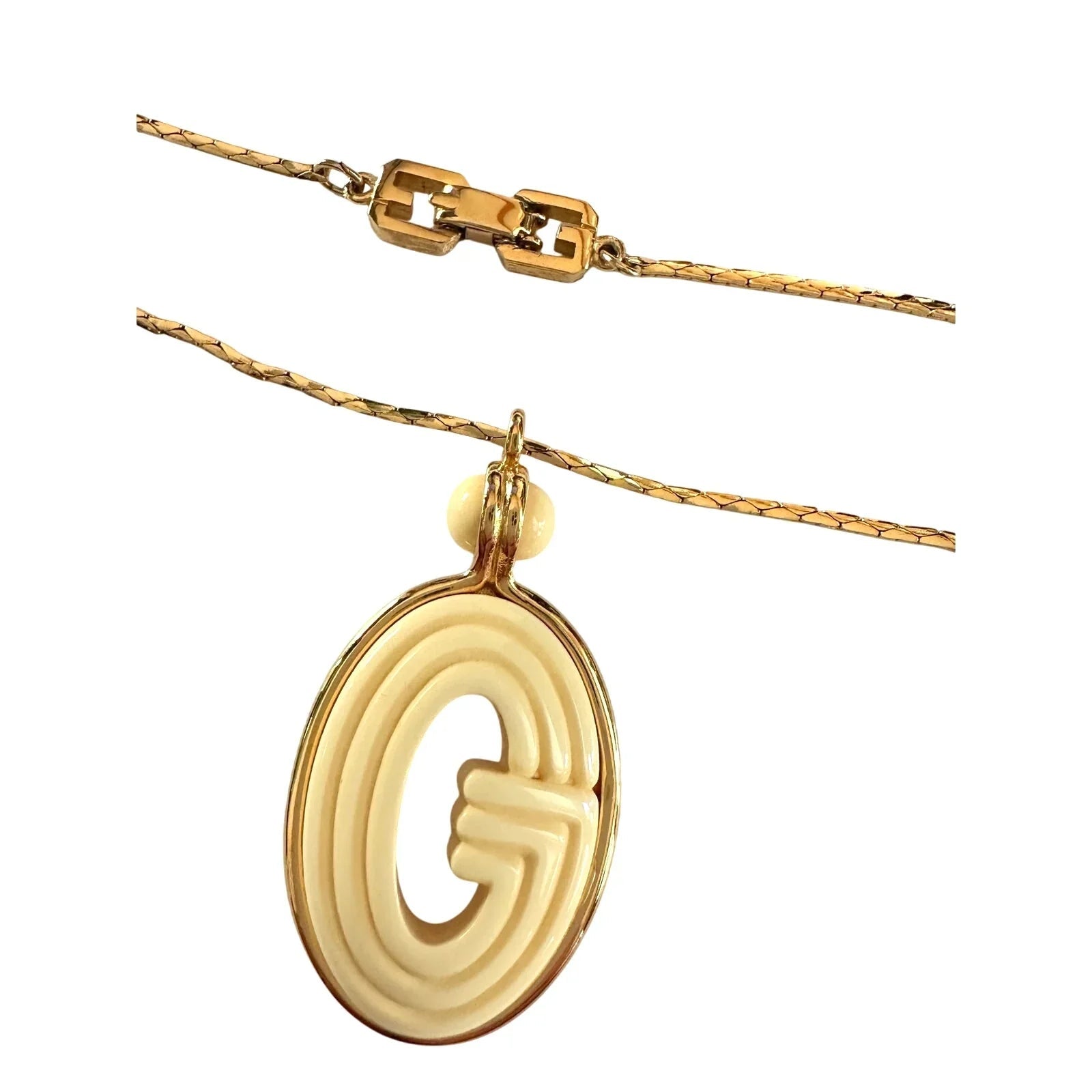 Givenchy Vintage Resin G Pendant Necklace - Givenchy - Necklace with Pendant - A+ Stuff