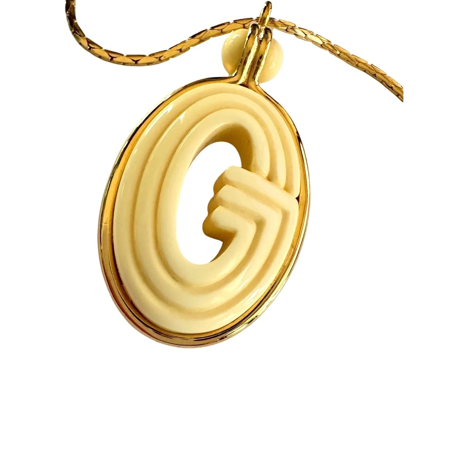 Givenchy Vintage Resin G Pendant Necklace - Givenchy - Necklace with Pendant - A+ Stuff