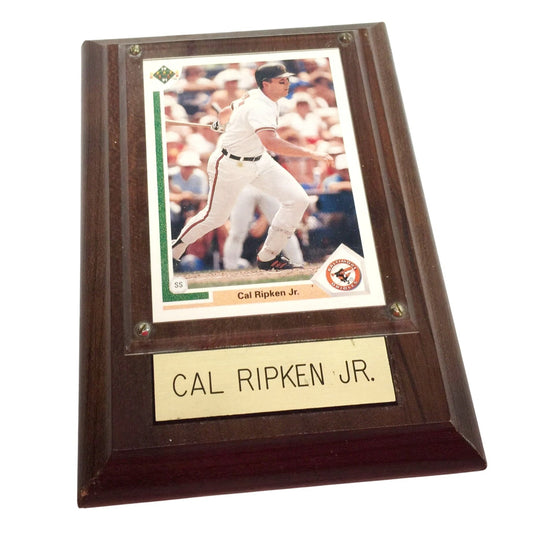 CAL RIPKEN JR 1991 Upper Deck Orioles Card Mounted in Wood Plaque with Nameplate