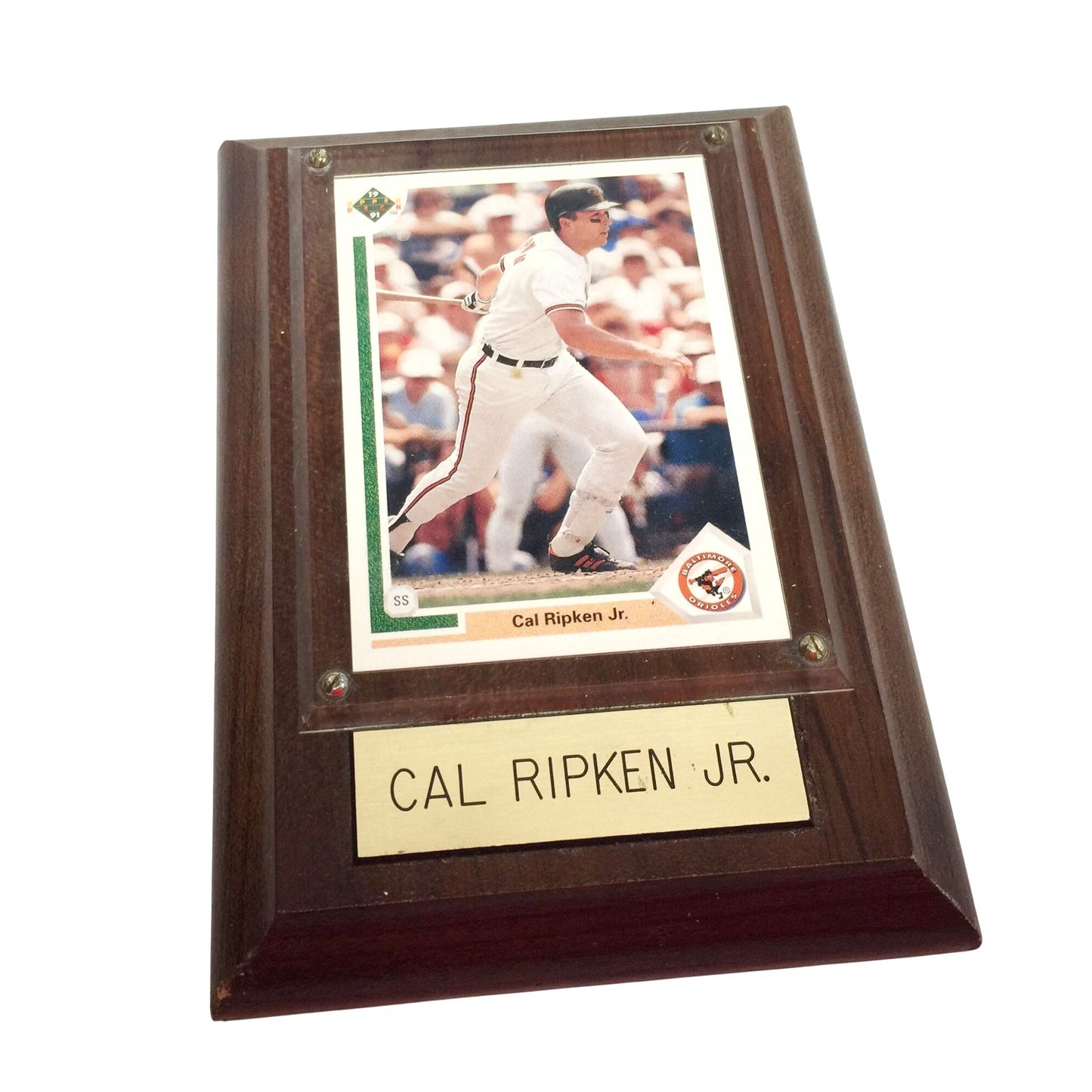 CAL RIPKEN JR 1991 Upper Deck Orioles Card Mounted in Wood Plaque with Nameplate