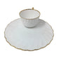 Gladstone Bone China Old Grecian Flute White/Gold Teacup & Saucer - A+ Stuff - Coffee & Tea Cups - A+ Stuff