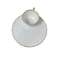 Gladstone Bone China Old Grecian Flute White/Gold Teacup & Saucer - A+ Stuff - Coffee & Tea Cups - A+ Stuff