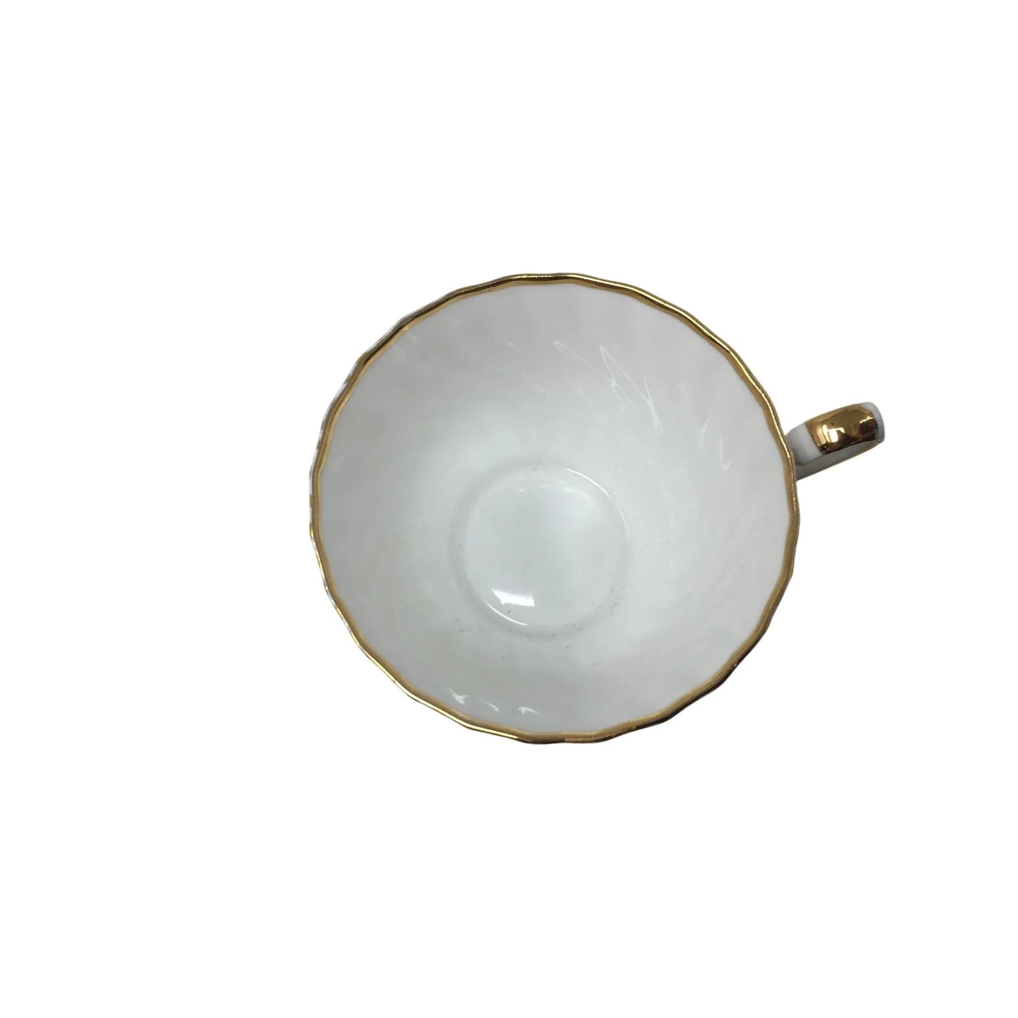 Gladstone Bone China Old Grecian Flute White/Gold Teacup & Saucer - A+ Stuff - Coffee & Tea Cups - A+ Stuff
