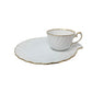 Gladstone Bone China Old Grecian Flute White/Gold Teacup & Saucer - A+ Stuff - Coffee & Tea Cups - A+ Stuff