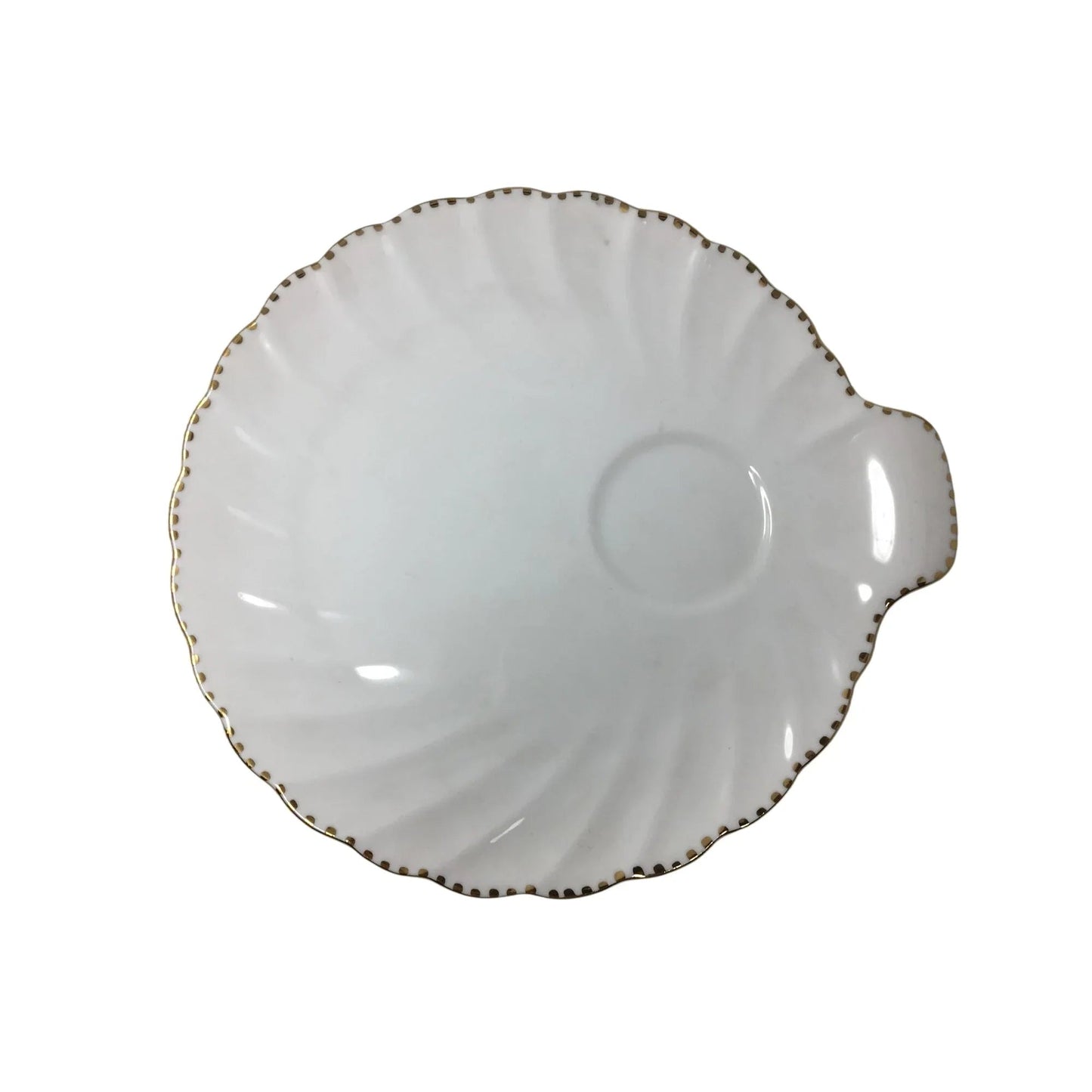 Gladstone Bone China Old Grecian Flute White/Gold Teacup & Saucer - A+ Stuff - Coffee & Tea Cups - A+ Stuff