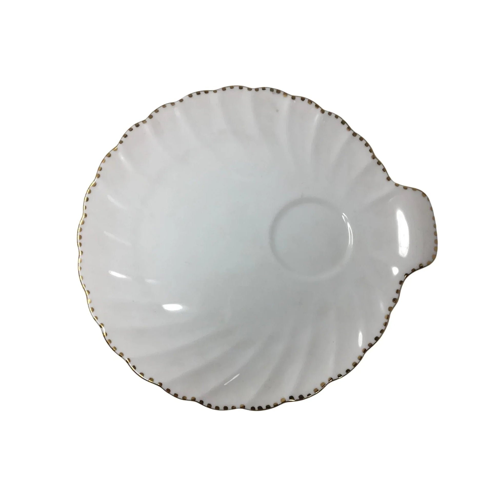 Gladstone Bone China Old Grecian Flute White/Gold Teacup & Saucer - A+ Stuff - Coffee & Tea Cups - A+ Stuff