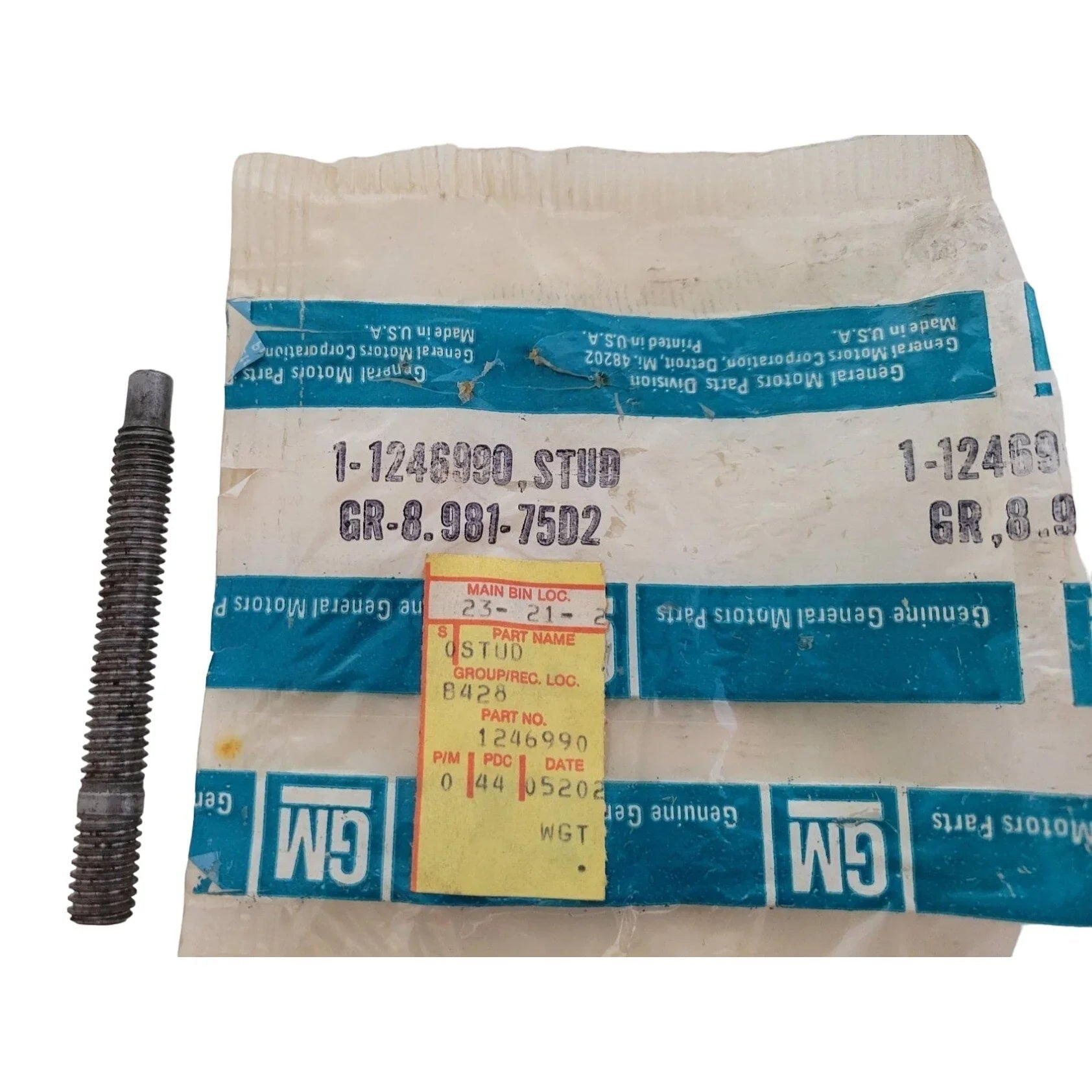 GM General Motors Part 1246990 Stud - Spl .375 - 16 X 3.22 - gm, general motors - A+ Stuff