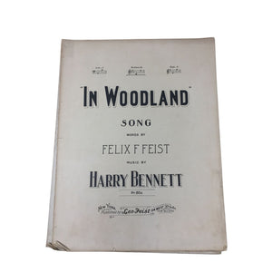 Vintage Sheet Music for the Song "'In Woodland Song"