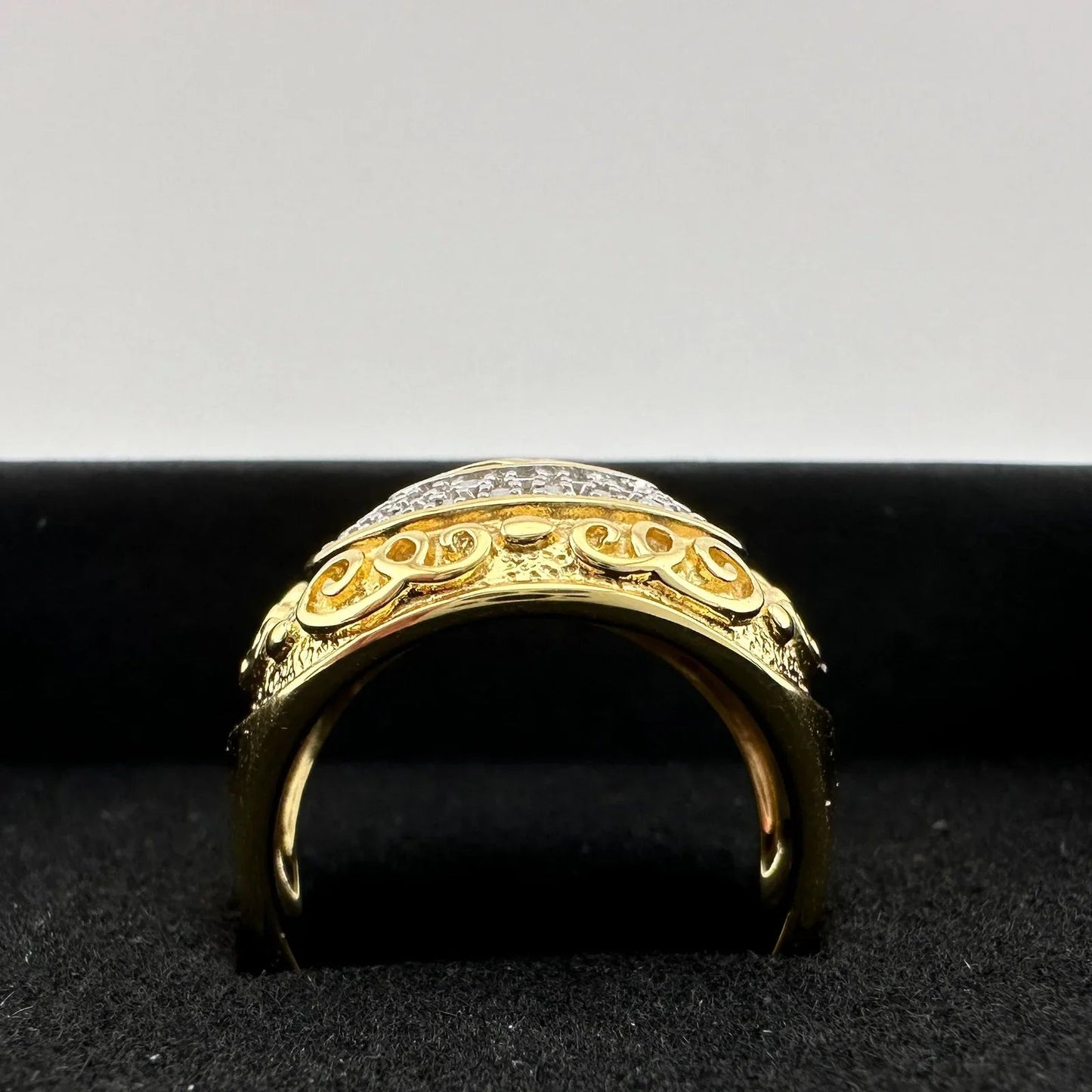 Gold and Silver Statement Ring with Ancient Motif - Size 7.5 - Unbranded - Ring - A+ Stuff