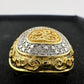 Gold and Silver Statement Ring with Ancient Motif - Size 7.5 - Unbranded - Ring - A+ Stuff