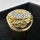 Gold and Silver Statement Ring with Ancient Motif - Size 7.5 - Unbranded - Ring - A+ Stuff