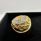 Gold and Silver Statement Ring with Ancient Motif - Size 7.5 - Unbranded - Ring - A+ Stuff