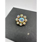 Gold Tone Flower Shaped Aurora Borealis Rhinestone Pin - Vintage Costume Jewelry - A+ Stuff - Costume Jewelry - A+ Stuff