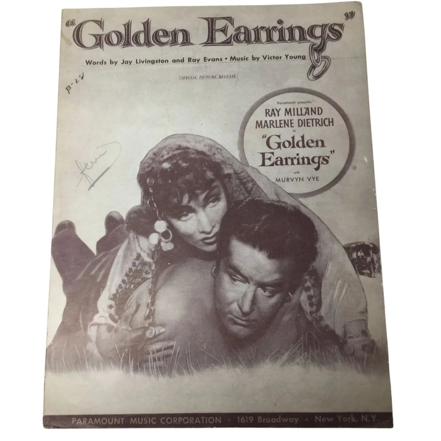 ''Golden Earrings'' by Jay Livingston, Roy Evans, and and Victor Young - A+ Stuff - Sheet Music - A+ Stuff