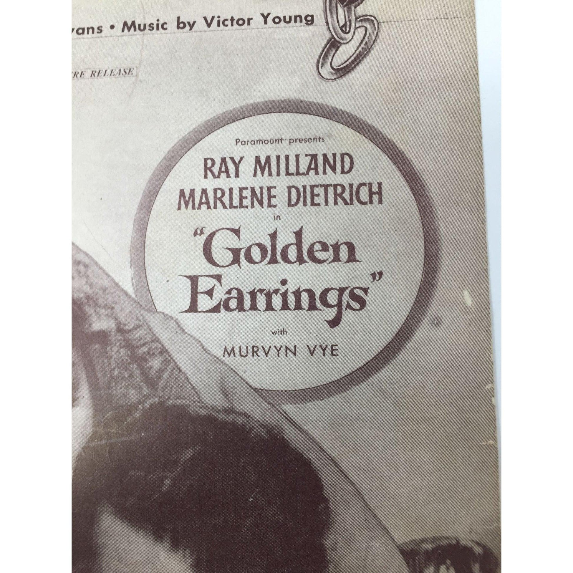 ''Golden Earrings'' by Jay Livingston, Roy Evans, and and Victor Young - A+ Stuff - Sheet Music - A+ Stuff