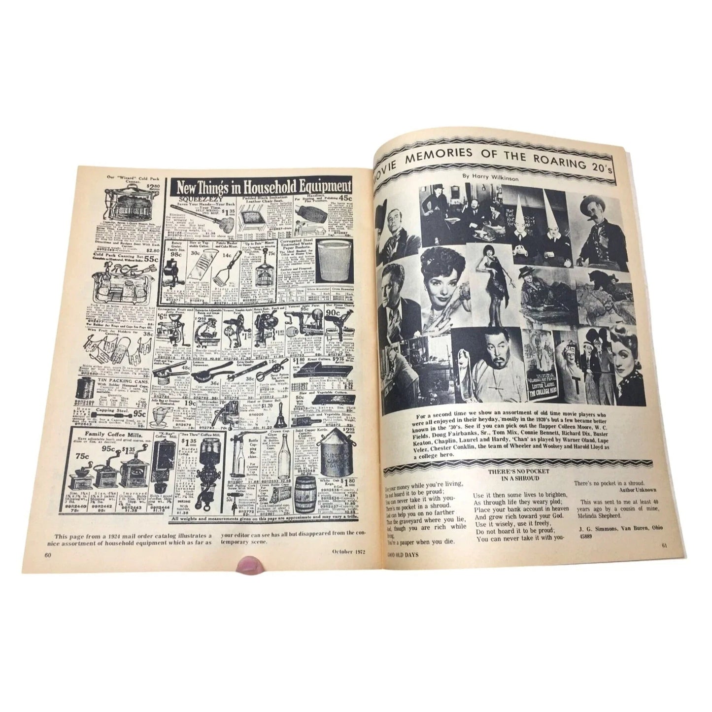 ''Good Old Days'' Vintage October 1972 Magazine Book - Good Old Days - Magazines - A+ Stuff