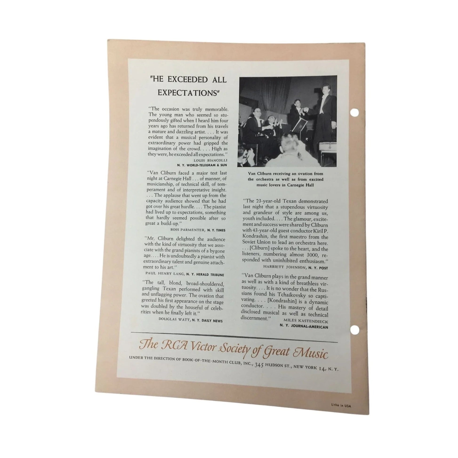 Great Music July 1958 The RCA Victor Society of Great Music Book - A+ Stuff - books - A+ Stuff