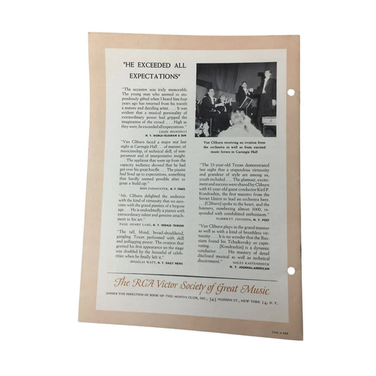 Great Music July 1958 The RCA Victor Society of Great Music Book - A+ Stuff - books - A+ Stuff