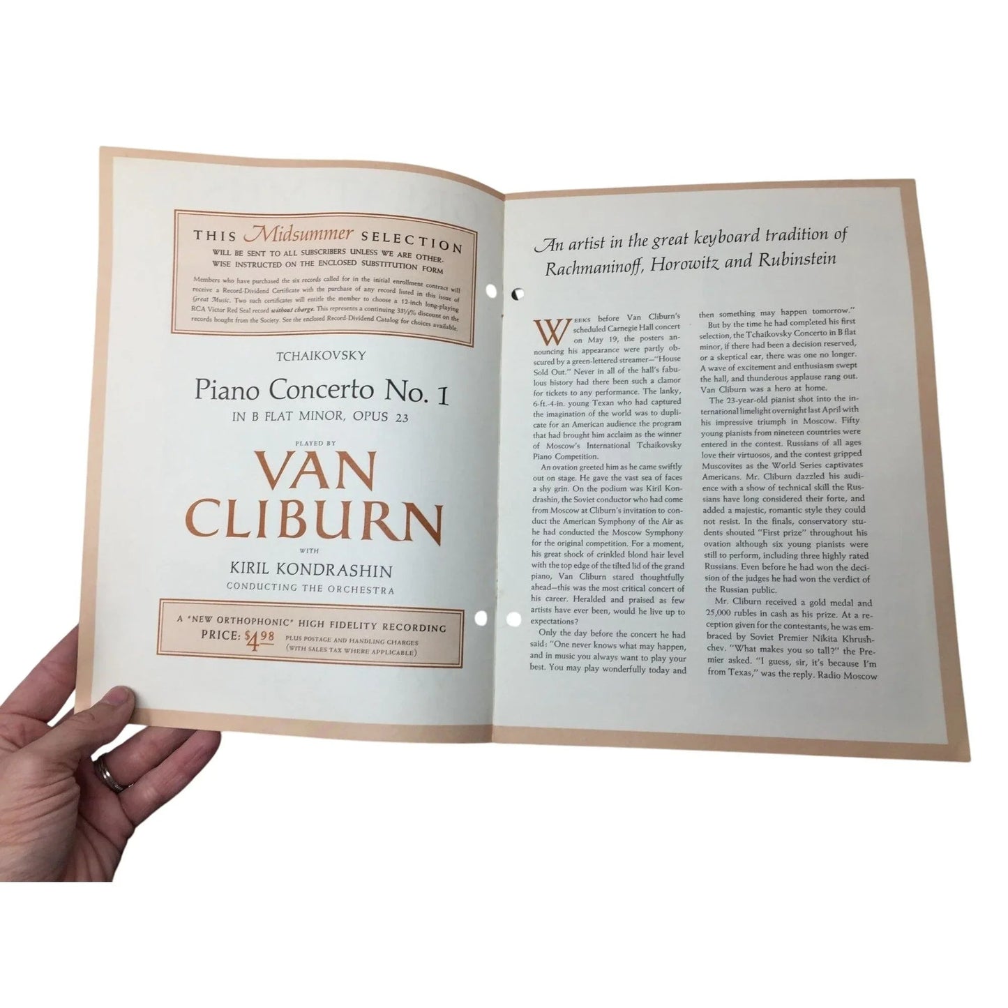 Great Music July 1958 The RCA Victor Society of Great Music Book - A+ Stuff - books - A+ Stuff