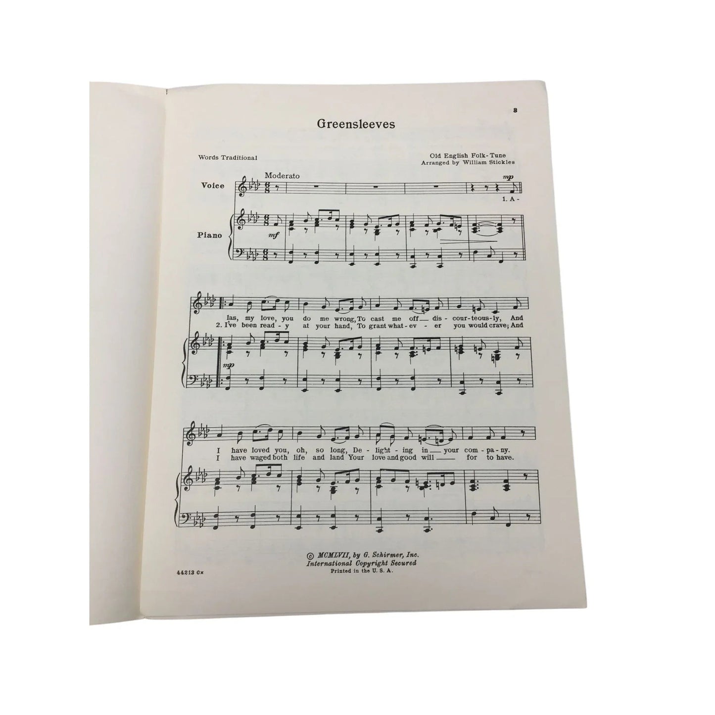 Greensleeves Old English Folk Tune Arranged by William Stickles - A+ Stuff - SHEET MUSIC - A+ Stuff