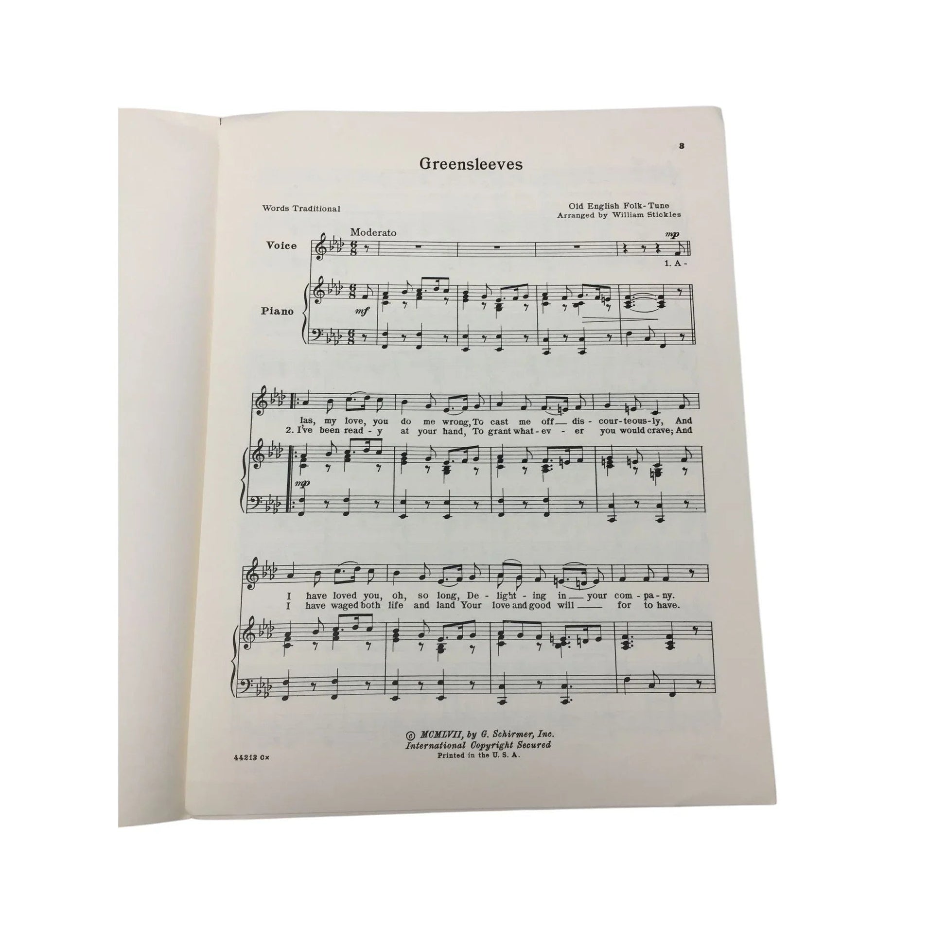 Greensleeves Old English Folk Tune Arranged by William Stickles - A+ Stuff - SHEET MUSIC - A+ Stuff
