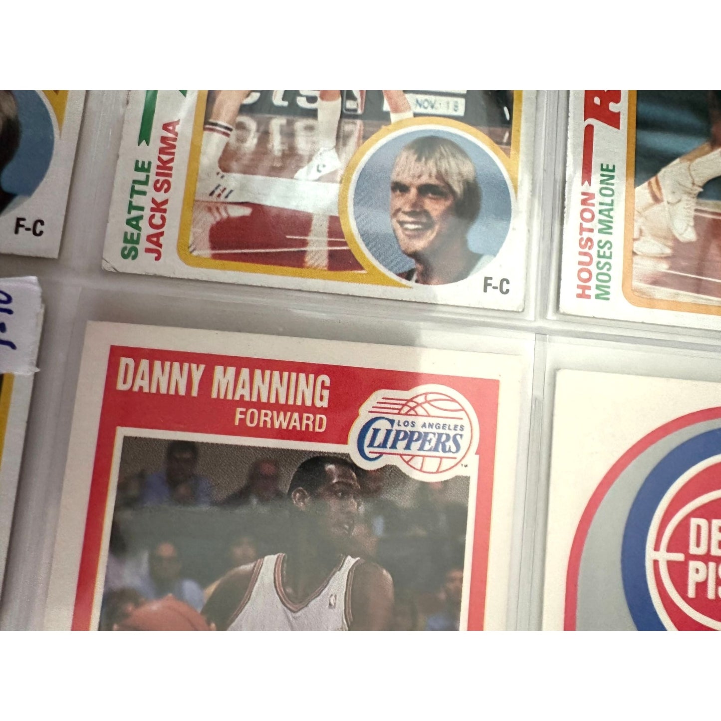 1978-79 Topps Basketball cards (4) with Danny Manning & Detroit Pistons Champions Cards (1989)