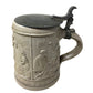 Antique .5 Liter Glazed German Pottery Beer Stein with Lid