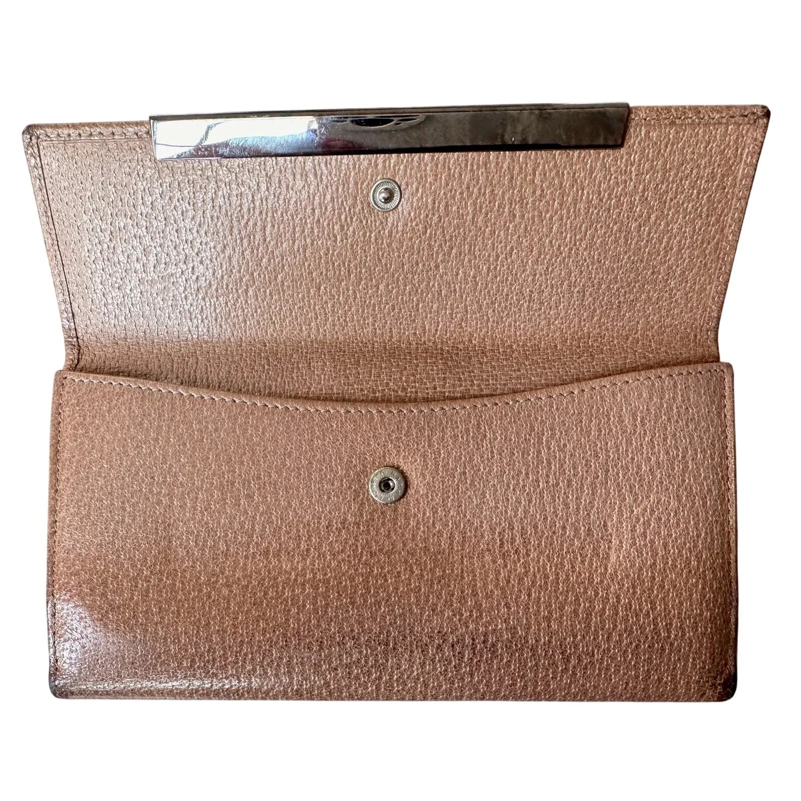Gucci Beige Pebbled Leather Long Wallet - GUCCI - wallet - A+ Stuff