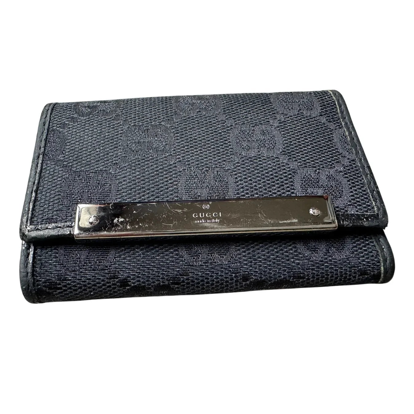Gucci Black GG Canvas and Leather Trifold Key Holder (6 Keys) - Gucci - Keyholder - A+ Stuff