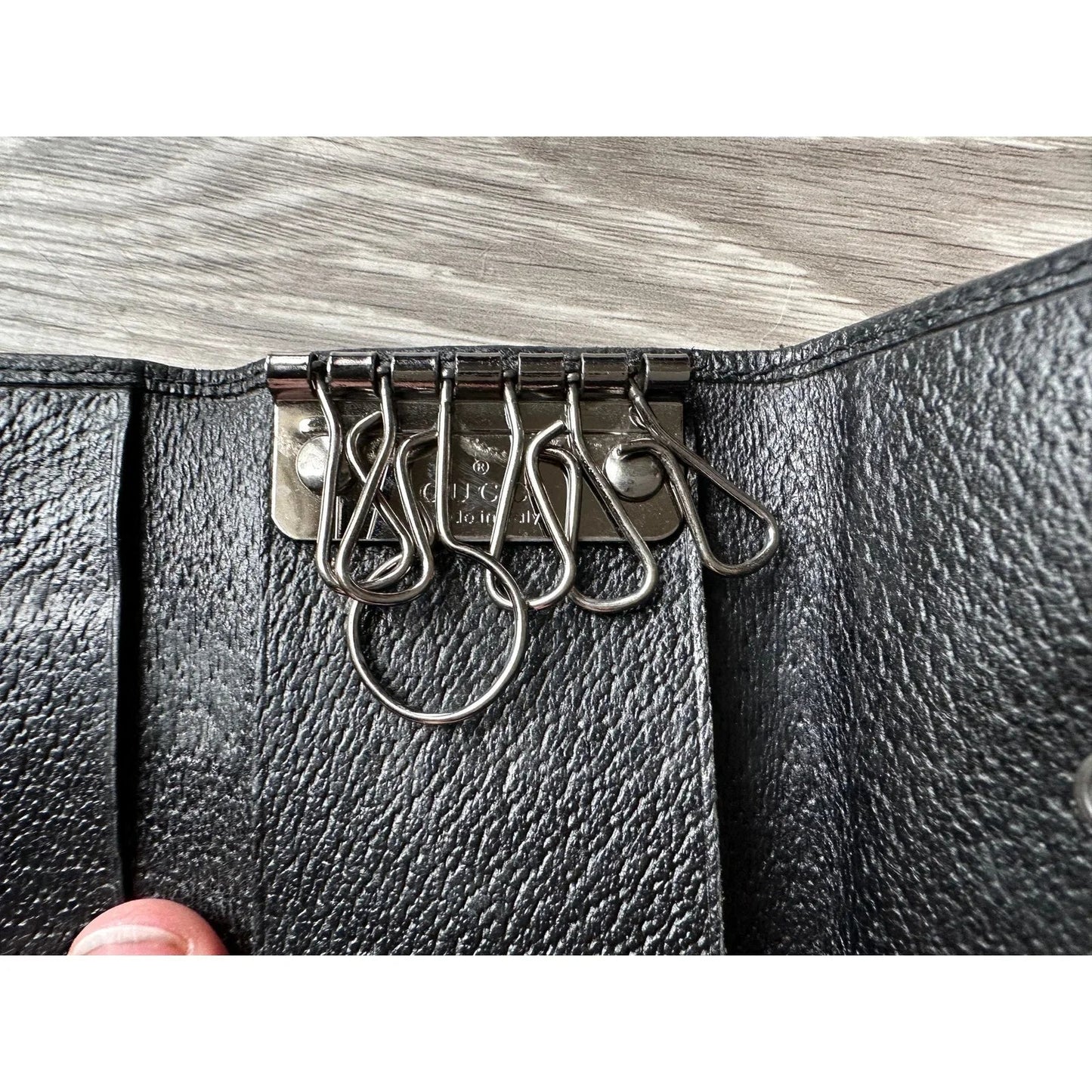Gucci Black GG Canvas and Leather Trifold Key Holder (6 Keys) - Gucci - Keyholder - A+ Stuff
