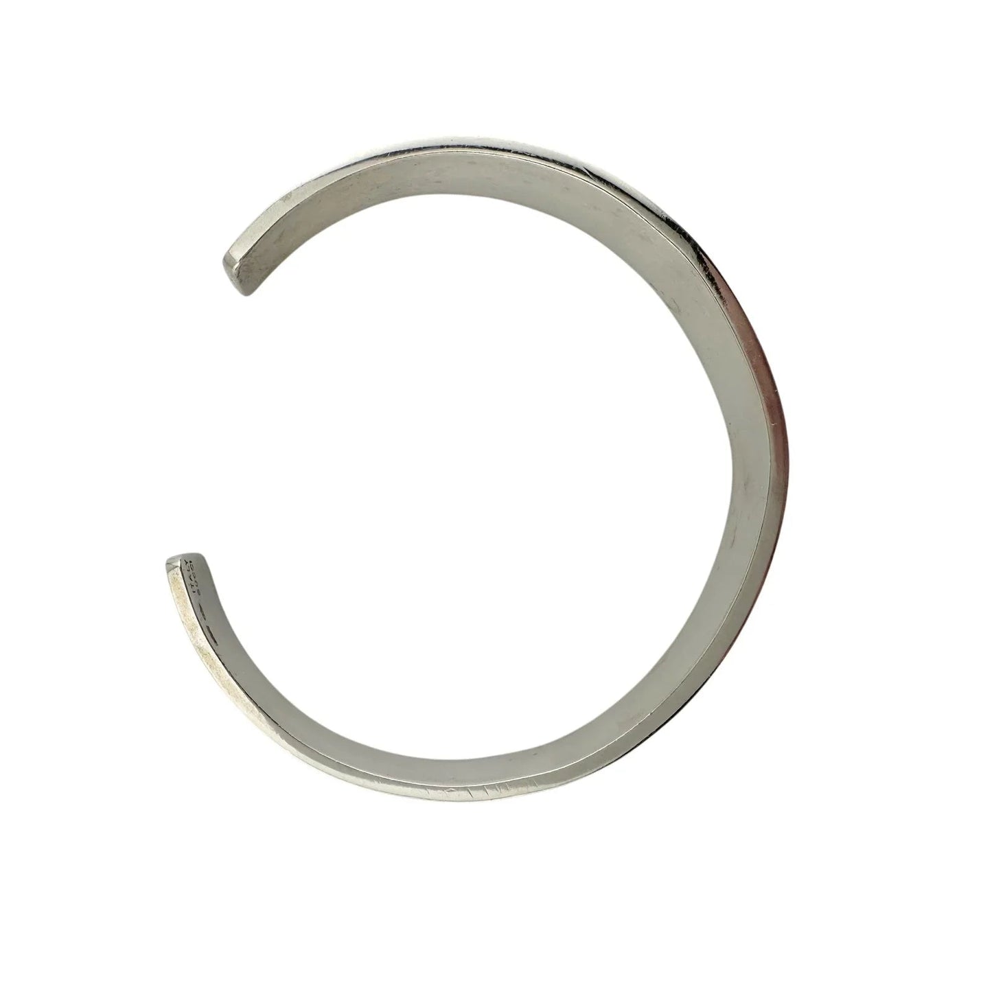 Gucci Black Leather GG Logo Sterling Silver Bangle Bracelet - Vintage! - Gucci - Bracelet - A+ Stuff