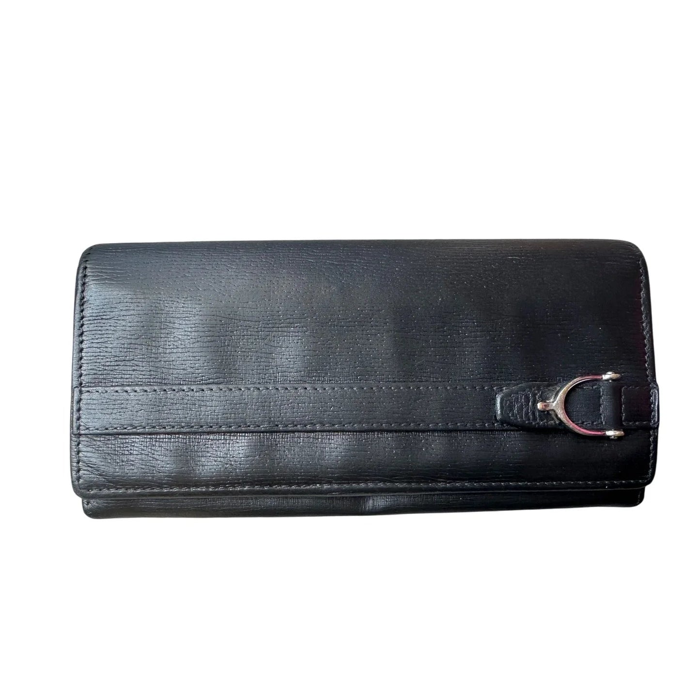 Gucci Black Long Bifold Wallet with Silver Belt Buckle - Gucci - Wallet - A+ Stuff