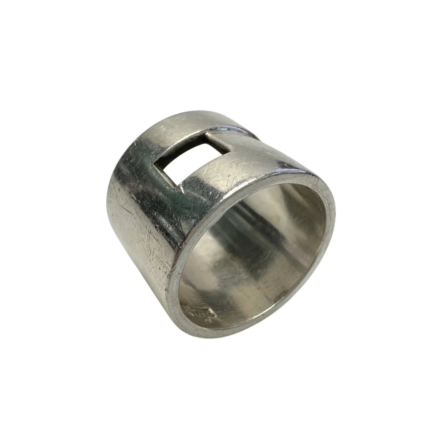 Gucci Geometric G Wide Sterling Silver Ring - size 7 - Gucci - Ring - A+ Stuff