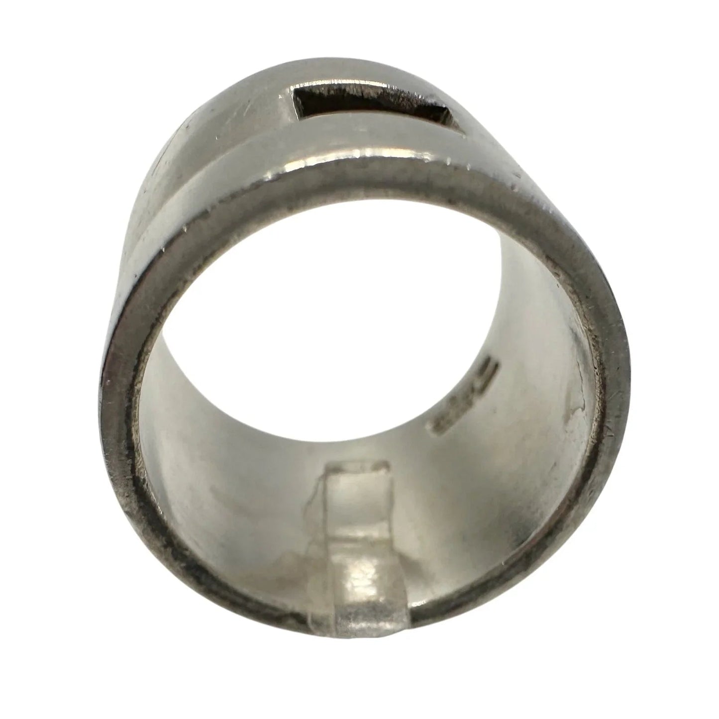 Gucci Geometric G Wide Sterling Silver Ring - size 7 - Gucci - Ring - A+ Stuff