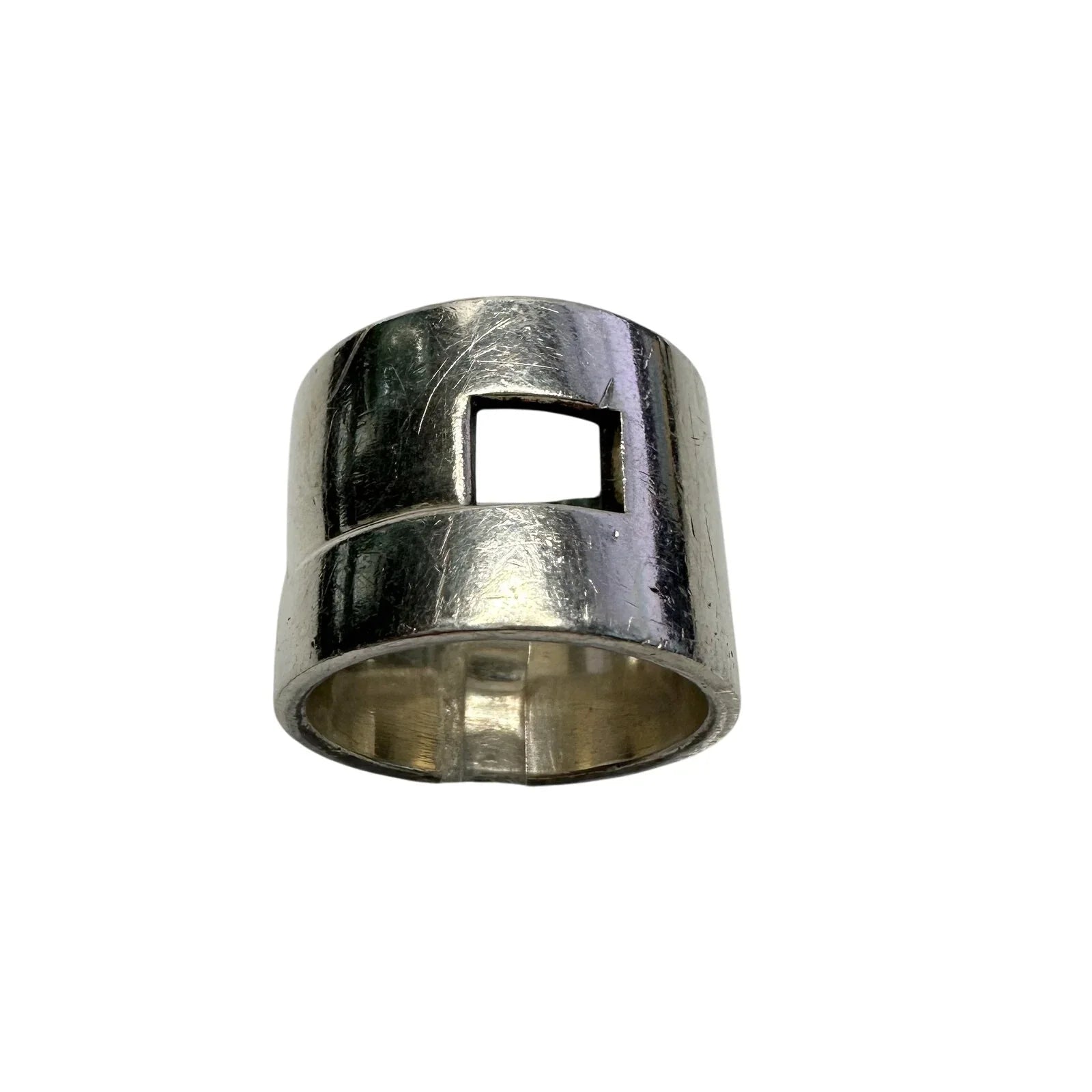 Gucci Geometric G Wide Sterling Silver Ring - size 7 - Gucci - Ring - A+ Stuff