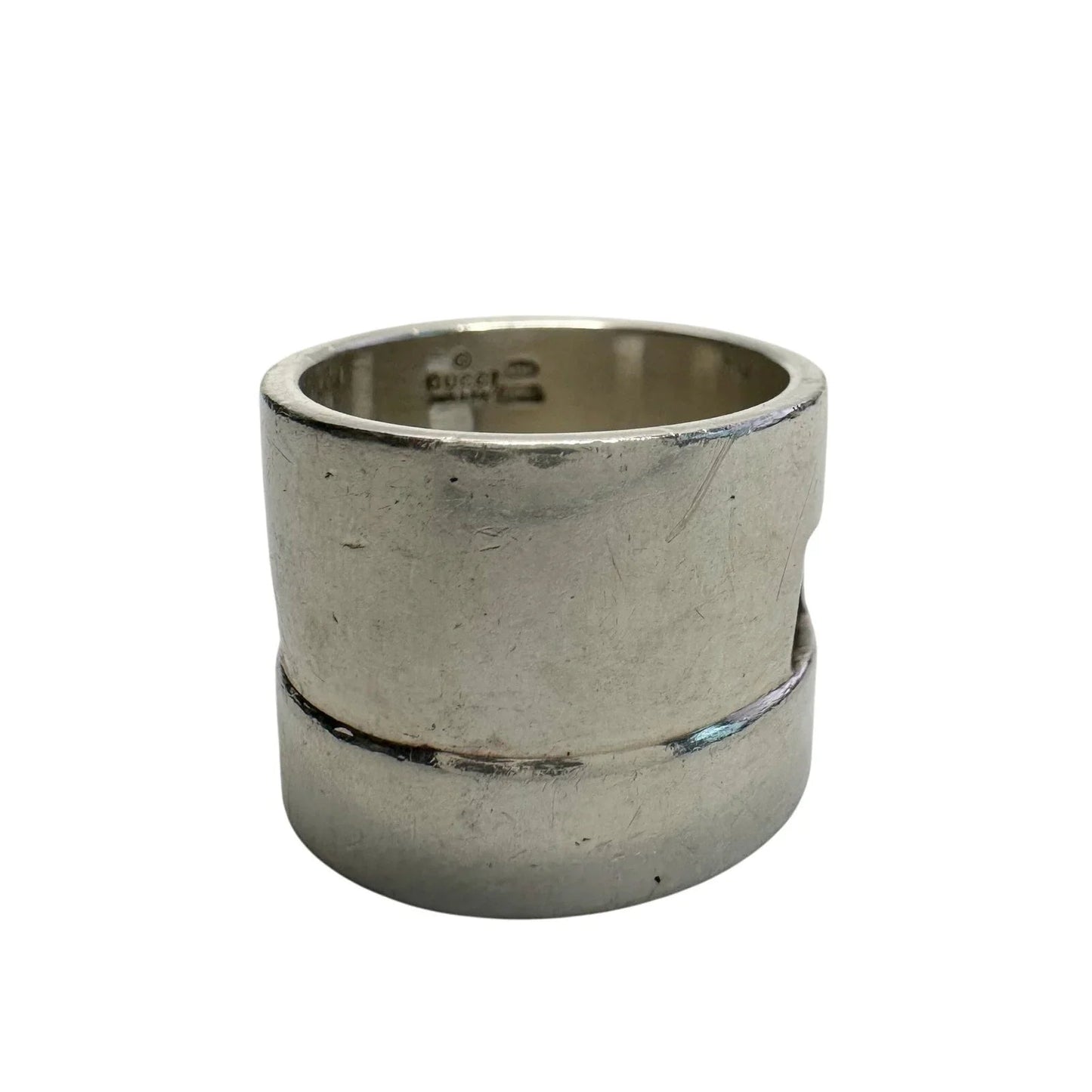 Gucci Geometric G Wide Sterling Silver Ring - size 7 - Gucci - Ring - A+ Stuff