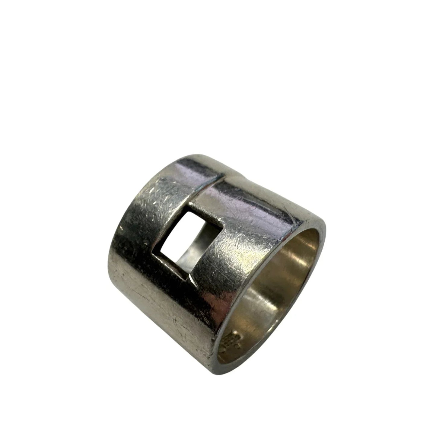 Gucci Geometric G Wide Sterling Silver Ring - size 7 - Gucci - Ring - A+ Stuff