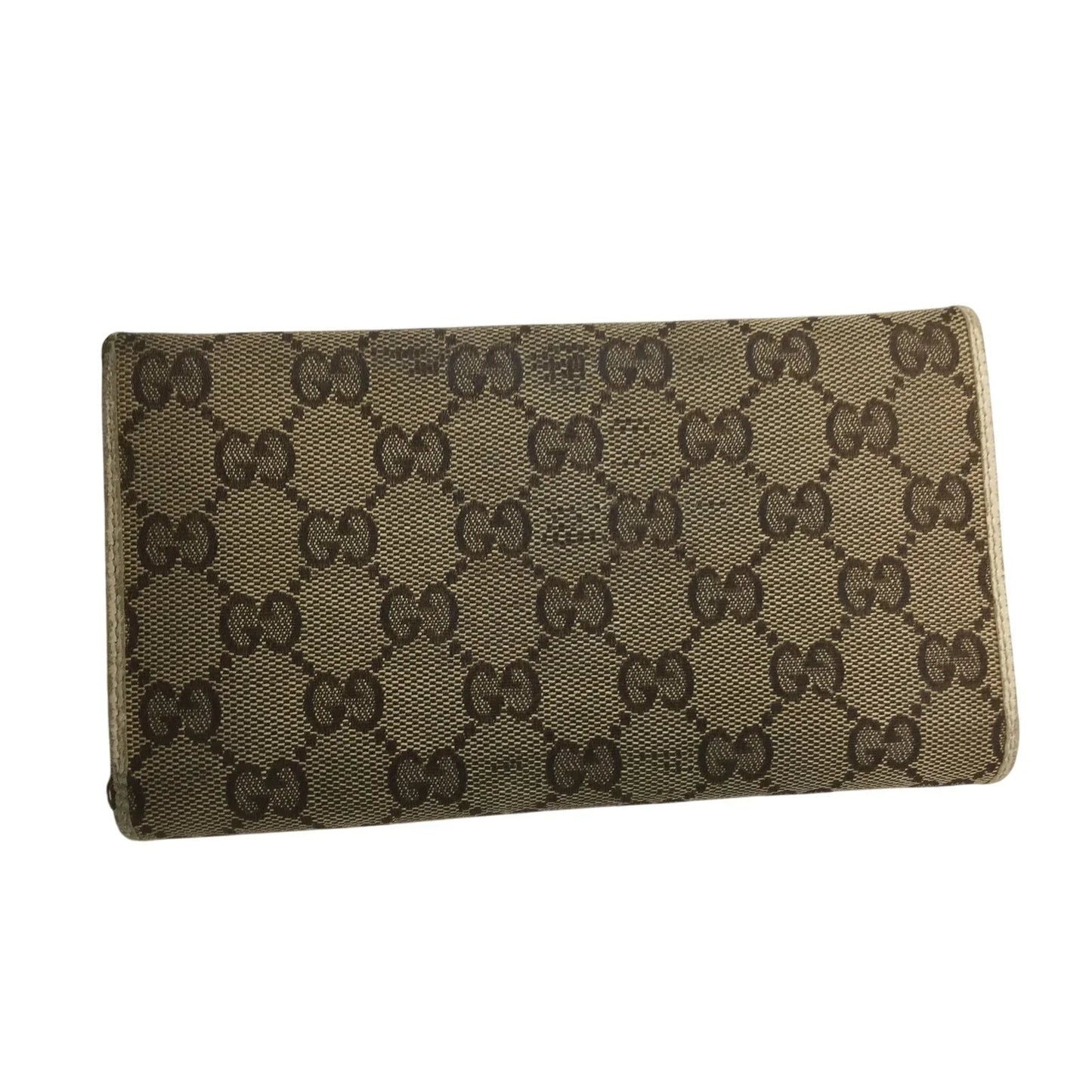 Gucci GG Canvas Beige and White Leather Double Layer Long Wallet - Gucci - Wallet - A+ Stuff
