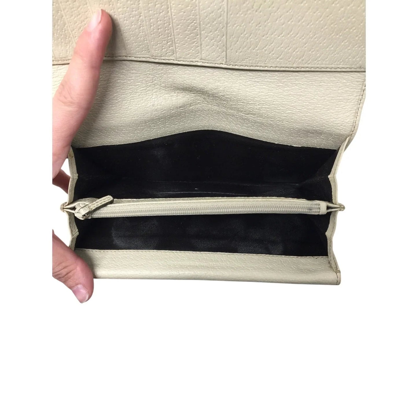 Gucci GG Canvas Beige and White Leather Double Layer Long Wallet - Gucci - Wallet - A+ Stuff