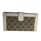 Gucci GG Canvas Beige with White Leather Continental Wallet - Gucci - Wallet - A+ Stuff