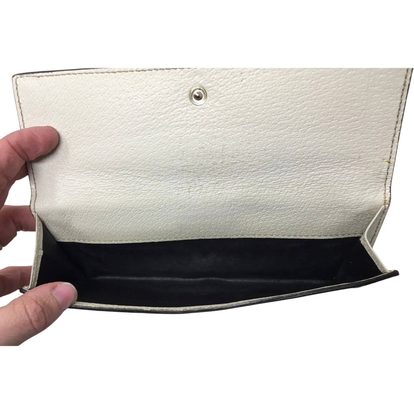 Gucci GG Canvas Beige with White Leather Continental Wallet - Gucci - Wallet - A+ Stuff