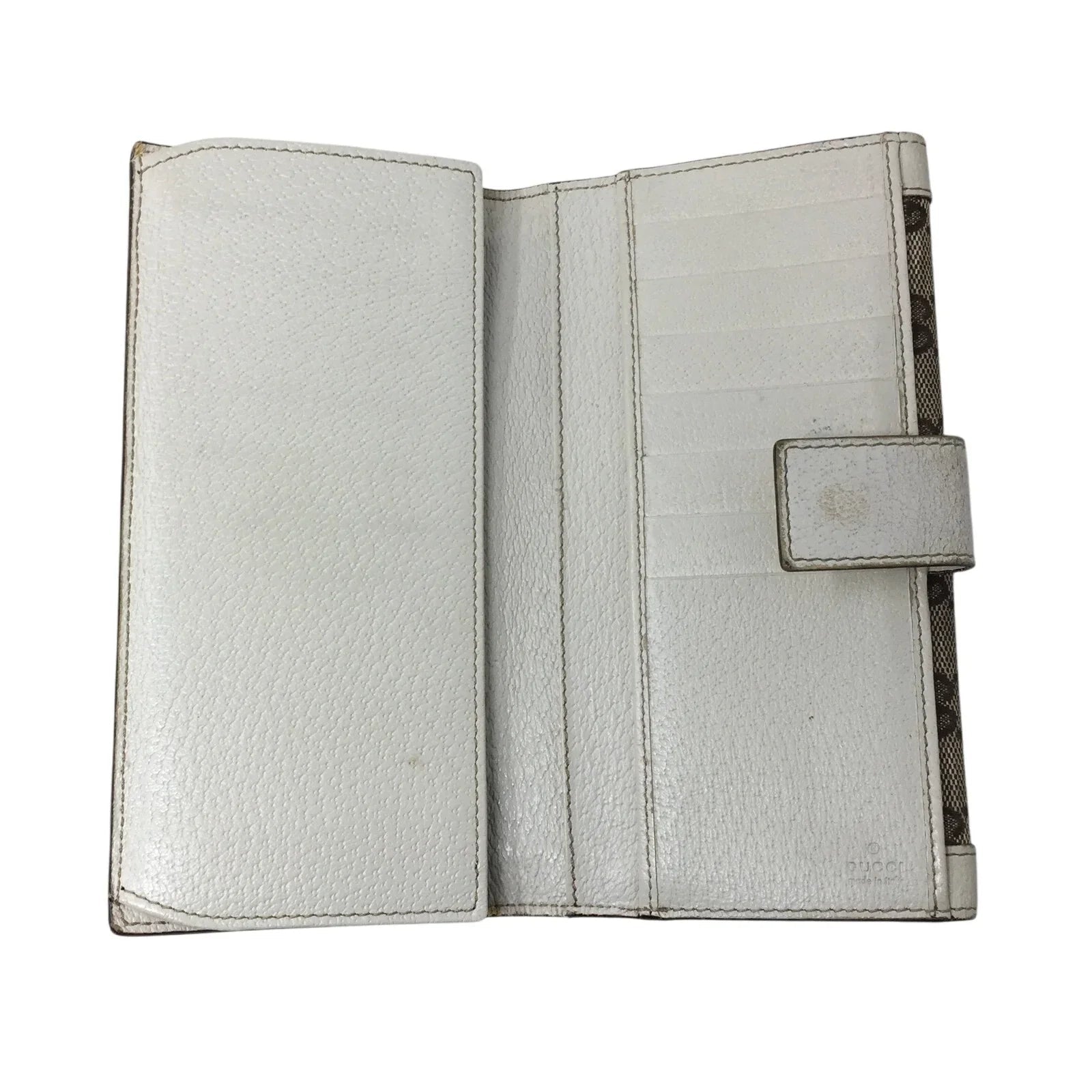 Gucci GG Canvas Beige with White Leather Continental Wallet - Gucci - Wallet - A+ Stuff