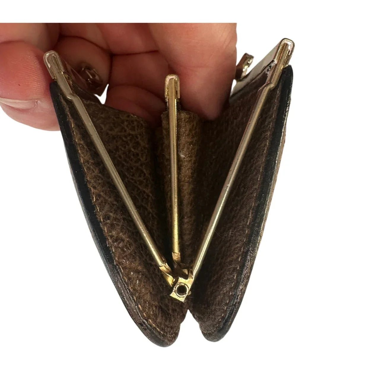 Gucci GG Kiss Lock Coin Pouch - Leather with Silver Hardware - Great Vintage Gucci Find! - Gucci - Coin Purse - A+ Stuff