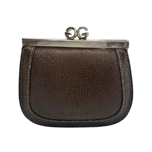 Gucci GG Kiss Lock Coin Pouch - Leather with Silver Hardware - Great Vintage Gucci Find! - Gucci - Coin Purse - A+ Stuff