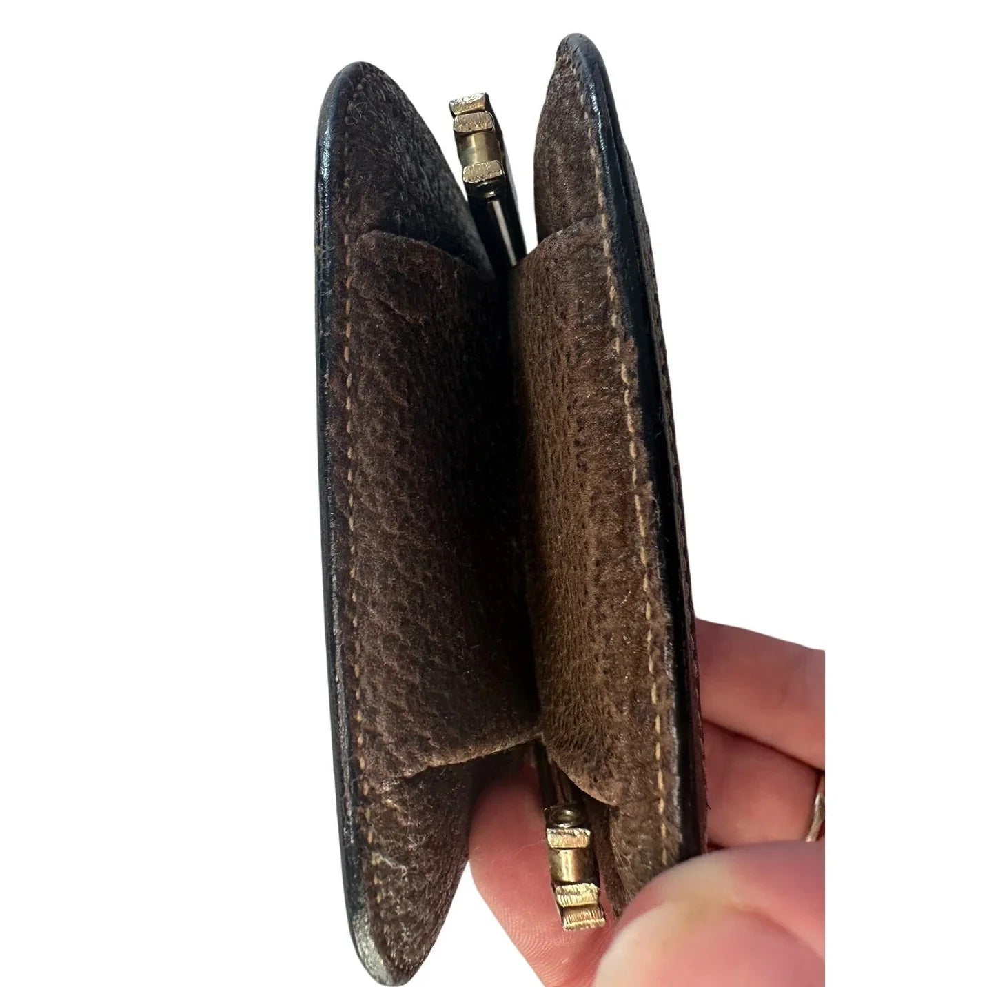 Gucci GG Kiss Lock Coin Pouch - Leather with Silver Hardware - Great Vintage Gucci Find! - Gucci - Coin Purse - A+ Stuff