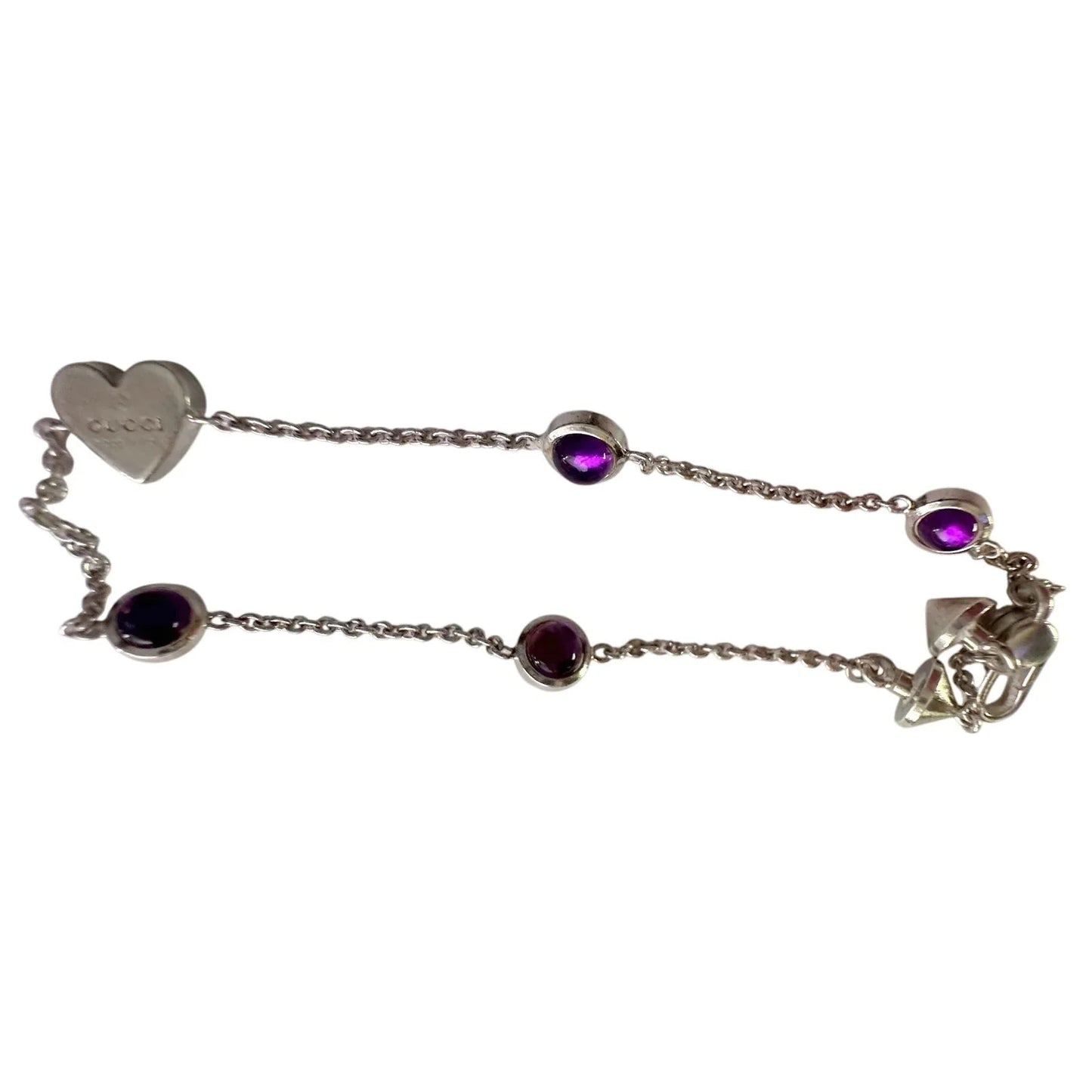 Gucci Heart Tag Amethyst Bracelet 17 - Gucci - bracelet - A+ Stuff