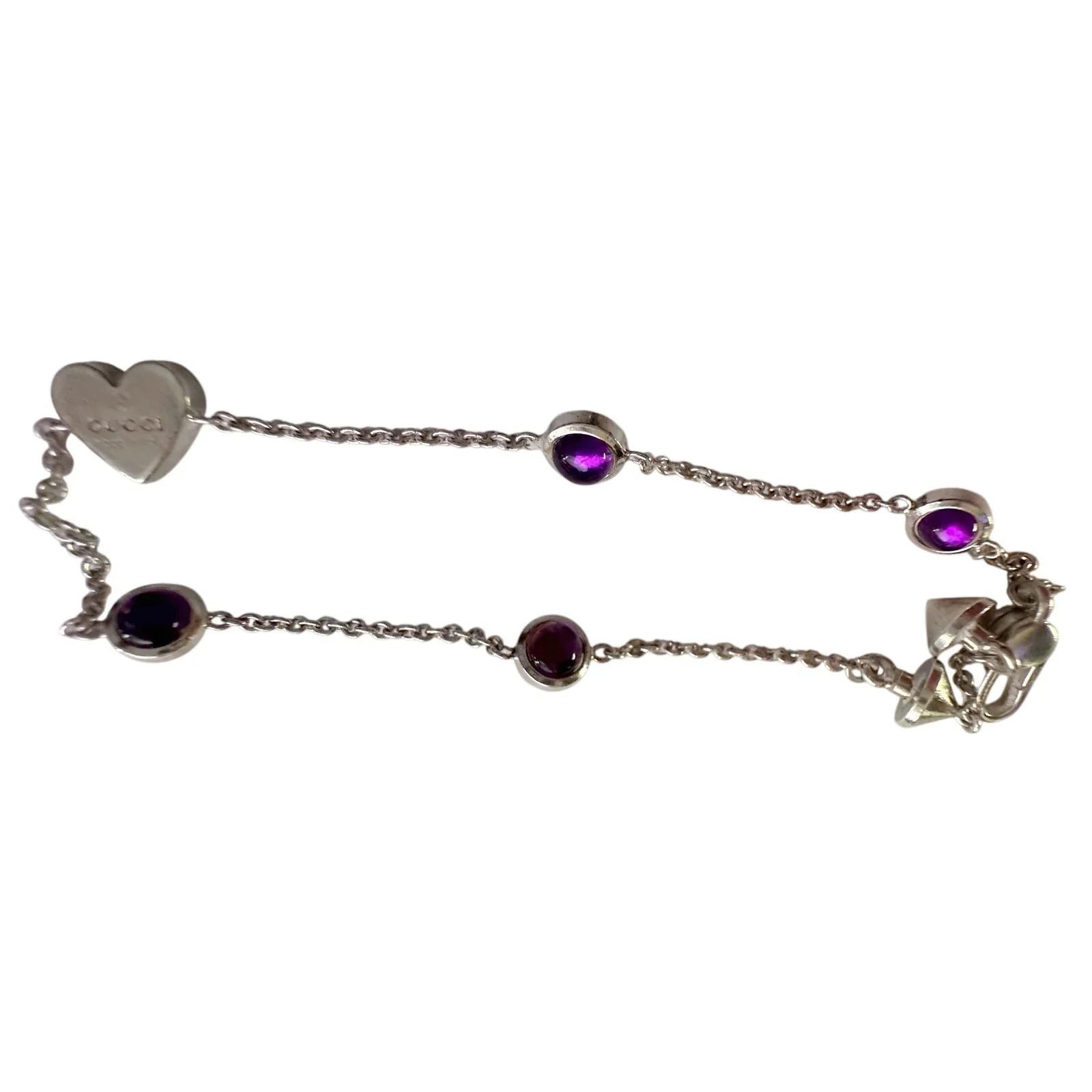 Gucci Heart Tag Amethyst Bracelet 17 - Gucci - bracelet - A+ Stuff