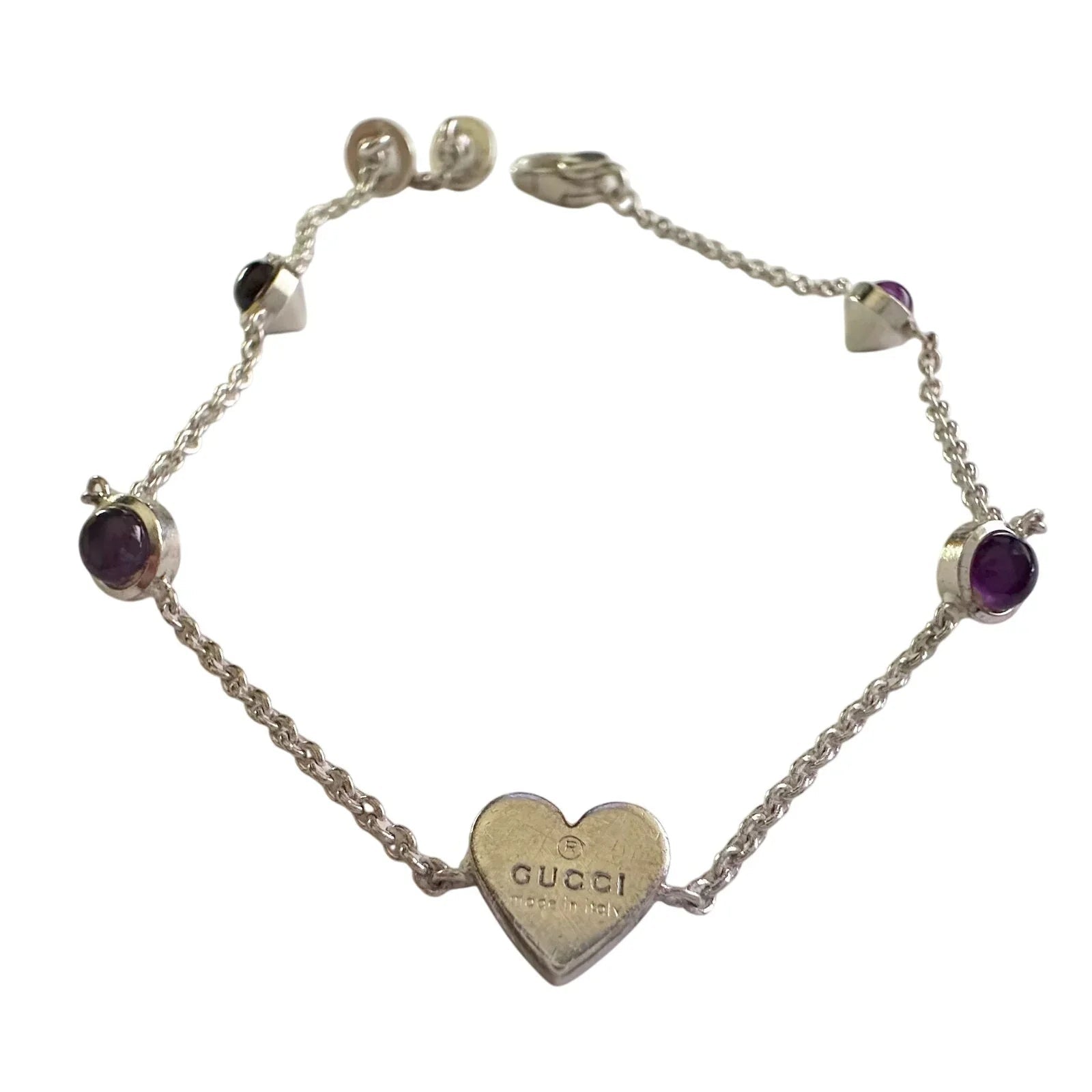 Gucci Heart Tag Amethyst Bracelet 17 - Gucci - bracelet - A+ Stuff